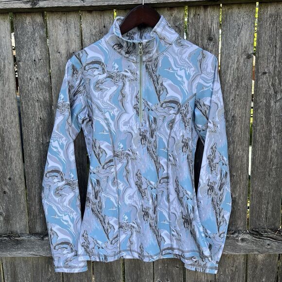 NILS Robin Half Zip Turtleneck Mid-Layer, Ice Blue Marble- XS - Picture 2 of 9